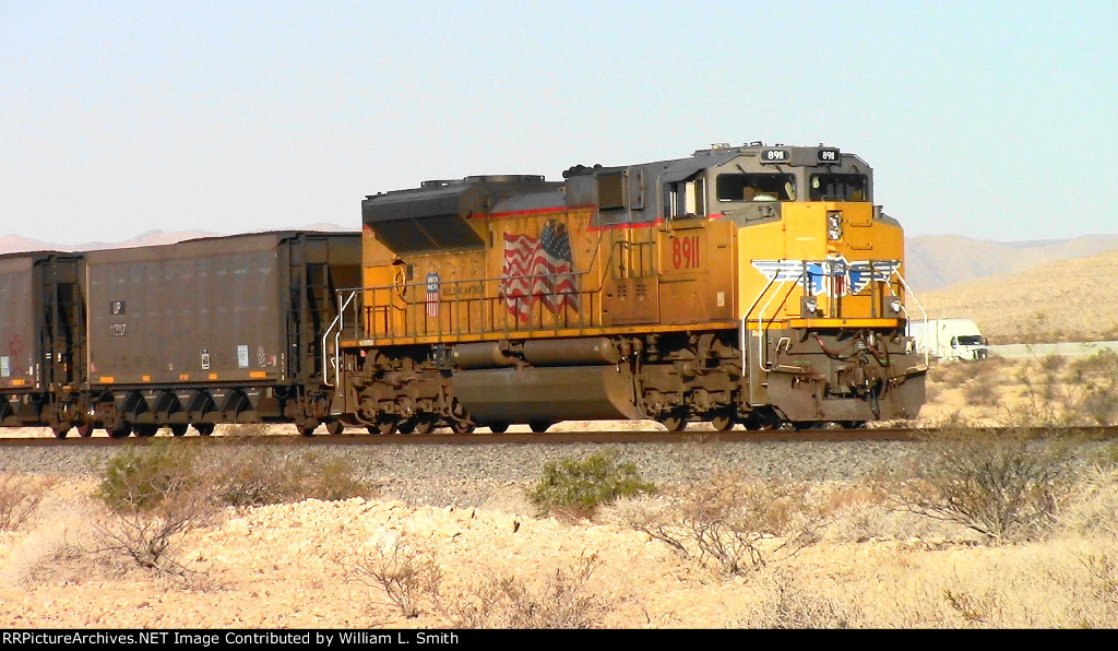 WB Loaded Coal Hooper Frt at Erie NV W-Pshr -97